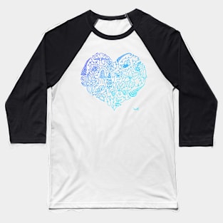 I Love Oregon Flora and Fungus - Blue Baseball T-Shirt